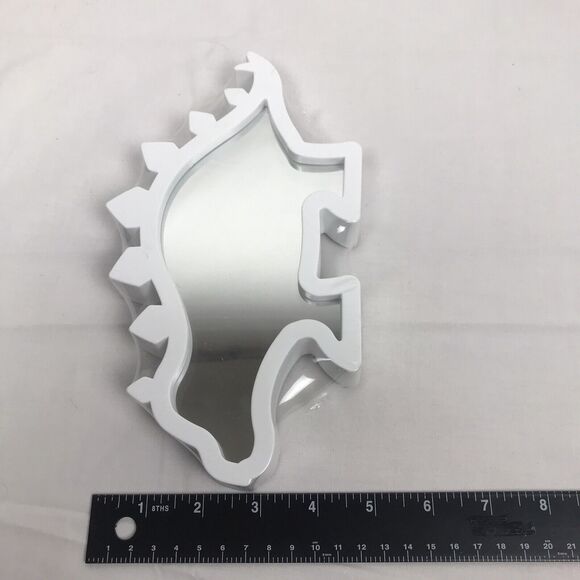 NEW STEGASAURUS CUTE WHITE DINOSAUR MIRROR HOME ROOM DECOR 9" x‎ 5" K & Qq - Picture 4 of 4